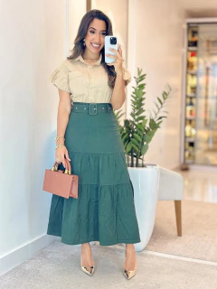 Imagem do 031 - Saia Jeans | botões forrado