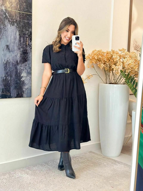 1045 - Vestido viscolinho | manga princesa - comprar online
