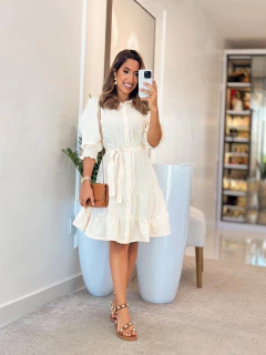 950 - Vestido Crepe bordado | acompanha a faxia - comprar online