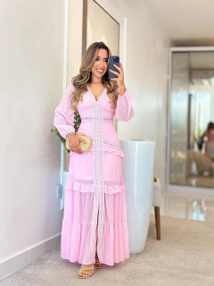 1078 - Vestido Musseline | Manga Longa - loja online