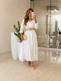 536 - Vestido viscolinho | detalhe botões