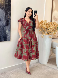 1111 - Vestido Crepe | Manga dupla - comprar online