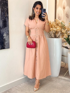 1036 - Vestido linho | detalhe em botão - comprar online