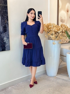1142 - Vestido Viscolinho | Detalhe em botões - loja online