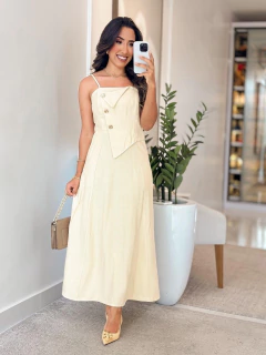 269 - Vestido linho marrant | detalhe no busto - comprar online
