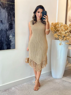 562 - Vestido tricô | com franjas na internet