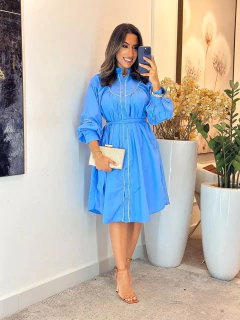 597 - Chamise tricoline | Detalhes brancos - loja online