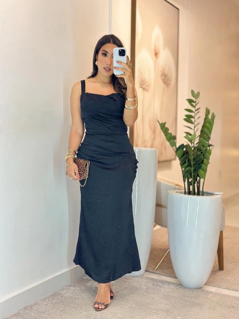 590 - Vestido Seda | alça - comprar online