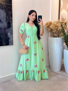 1048 - Vestido Crepe | Manga Princesa - Loja Boa Forma