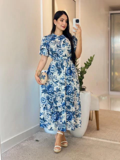 991 - Vestido Crepe | detalhe no busto - loja online