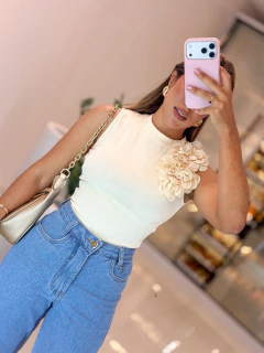 555. Body Algodão | detalhe em flor - Loja Boa Forma