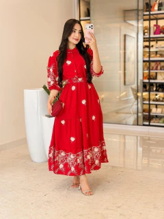 Imagem do 572 - Vestido Linho | Bordado lurex