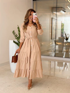 536 - Vestido viscolinho | detalhe botões na internet