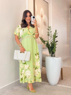 808 - Vestido Inspiração Farm | gola v - comprar online