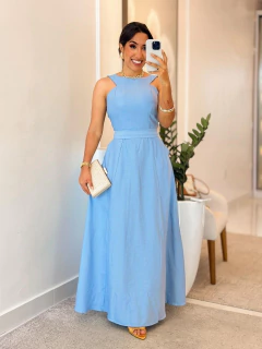 Imagem do 1010 - Vestido linho | Alça Canoa