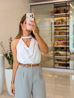 551 - Body crepe com poliamida | costas nua - Loja Boa Forma