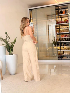 807 - Conjunto linho | detalhe no cropped na internet