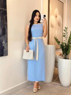 270 - Vestido linho | acompanha o cinto - loja online