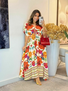 1126 - Vestido Farm | Manga flare - loja online