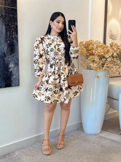 1145 - Vestido crepe de linho | babado duplo - loja online