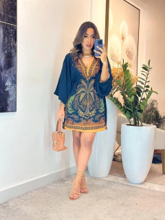 565 - Vestido viscolinho | amarração na cintura na internet