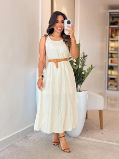 542 - Vestido tricoline | bordado na barra na internet