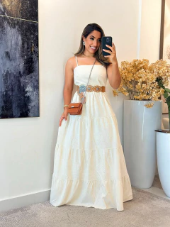 320 - Vestido linho | alcinha - Loja Boa Forma