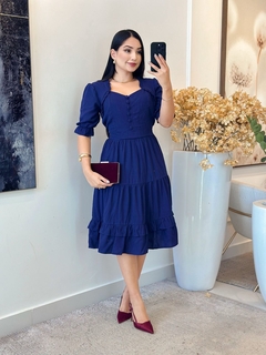 1142 - Vestido Viscolinho | Detalhe em botões - Loja Boa Forma