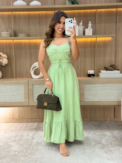 6119 - Vestido Linho Marrant | Alcinha Amarração na internet