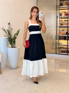 Imagem do 684 - Vestido linho marrant | duo collor