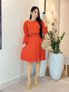 961 - Vestido Crepe | Plissado - comprar online