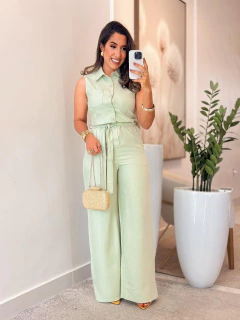 1021 - Macacão linho | Regata - comprar online