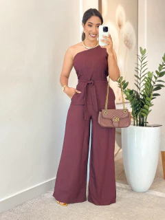 1017 - Macacão Linho | Ombro só - loja online