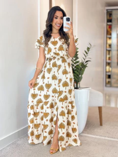 535 - Vestido viscolinho | quatro babados - loja online