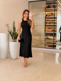 566 - Vestido tricô | gola alta - loja online