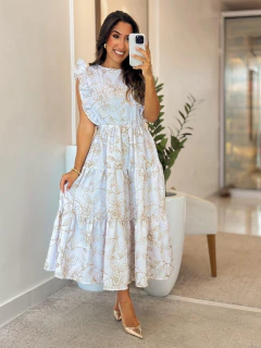 002 - Vestido Duna Bordado | Manga Babado na internet