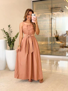 649 - Vestido linho marrant | - Loja Boa Forma