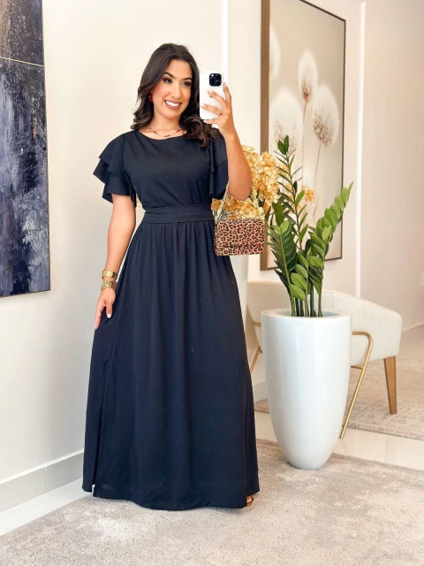 520 - Vestido crepinho | dois babados - comprar online