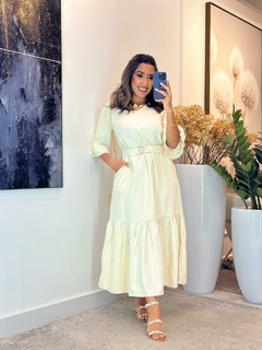 273 - Vestido linho | manga longa um babado na internet