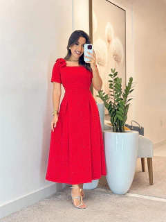 Imagem do 1159 - Vestido duna cravejado | detalhe laço na manga