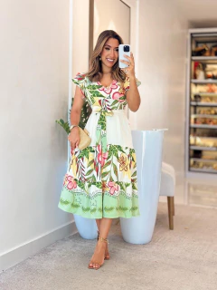 Imagem do 983 - Vestido Crepe | Manga dois babados