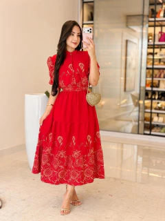 Imagem do 570 - Vestido Crepe | Bordado