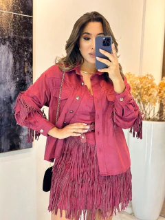 051 - Jaqueta Camurça | detalhes na manga - loja online