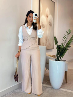 409 - Conjunto Linho | Blusa Amarração - comprar online