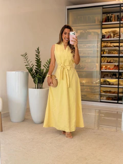 625 - Vestido linho | Acompanha cinto - comprar online