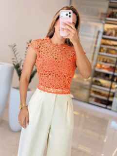 568 - Blusa guipir | costas nua - comprar online