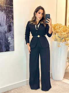 596 - Conjunto de calça | com blaser acompanha o cinto - comprar online