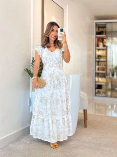 490 - Vestido Duna Bordado | Manga dois babados na internet