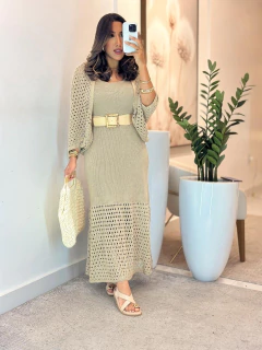 Imagem do 978 - Vestido Tricô | Com Cardigã