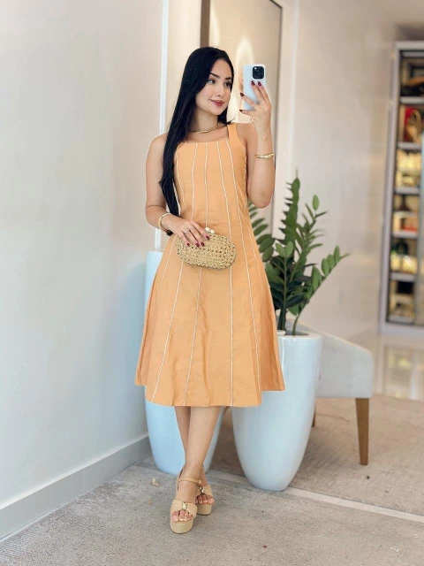 755 - Vestido linho marrant | - comprar online